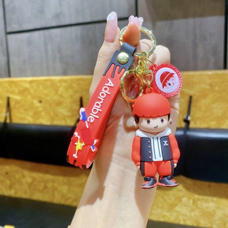 eativ Tegneserie Kul Gutt Epoxy Figur Personlighet Nøkkelring Kjede Veske Lite Henge 4 IC