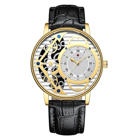 Reward Herre Klokke Vanntett Quartz Klokke Belte Klokke(Rose Hvit)