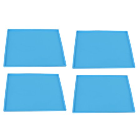 4 stk. Silikon tørkematter Matkvalitet Høy temperaturmotstand Forhindre klebing Frukttørkerbrett med kant Blå