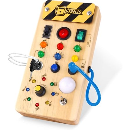 Tre Aktivitetsbrett med LED Lysbryter Spill Leke for Barn Baby 1 2 3 År Gamle Barnegave Pedagogiske Spill for Leker til Barn