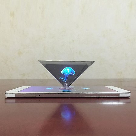 3D Hologram Pyramide Display Projektor Videostativ Universal Til Smart Mobiltelefon
