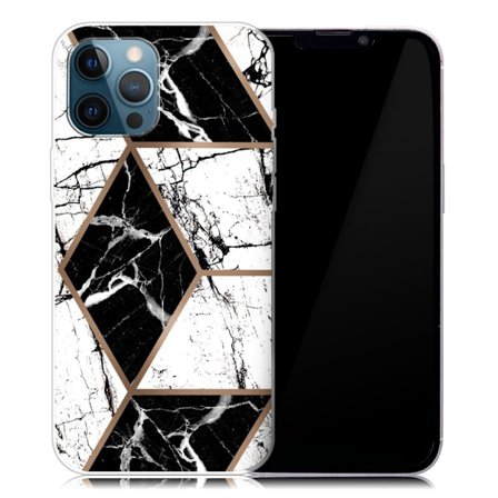 Marmormotiv iPhone 13 Pro Max skal - Svart Och Vit Diamant