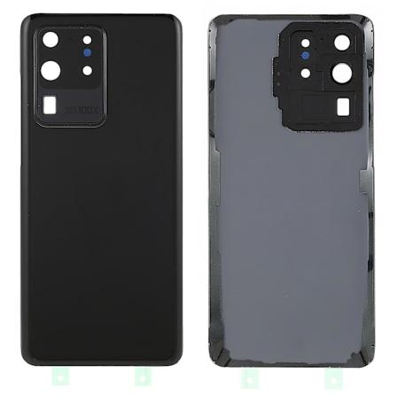 Batteridør Bakdeksel Reservedeler med Kameraringdeksel for Samsung Galaxy S20 Ultra Black
