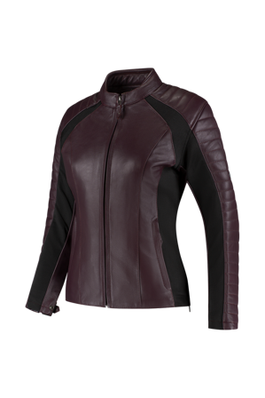 Motorradjacke Rusty Stitches Donna Damen Aubergine L