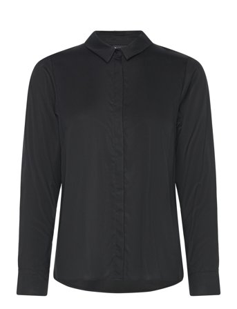 Fitted Shirt, Solid Black Papu