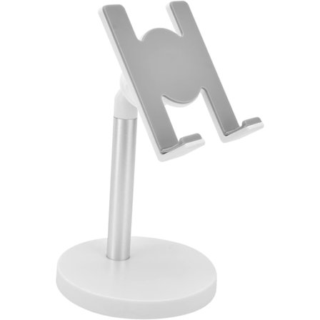 Telefonhållare - Mobiltelefonhållare i aluminiumlegering, skrivbordshöjd, kompatibel med iOS-surfplatta, silver