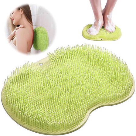 Fot- och Ryggskrubbare för Duschen – Väggmonterad, Bathroom Foot Massage Pad, Silicone Suction Non-Slip, Dusch Fot Skrubbmatta, Exfolierande Badkudde