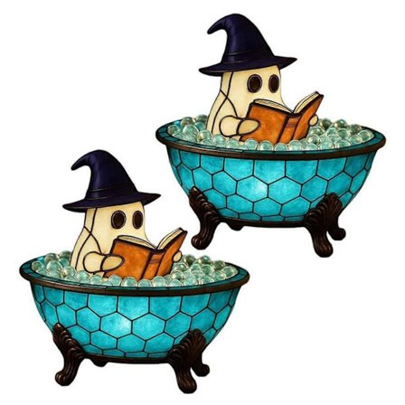 Spøgelses Boblebad Lampe til Halloween Fest 3D Spøgelser Natlampe til Soveværelsesindretning 2 stk