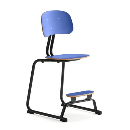 Classroom chair YNGVE, skid base, anthracite, midnight blue, H 520 mm