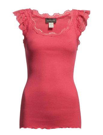 Silk Top W/ Lace T-shirts & Tops Sleeveless Rosa Rosemunde