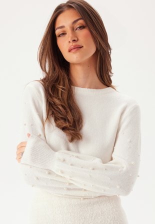 ONLY Onlkinne Ls Pearl Detail O-nec Klær