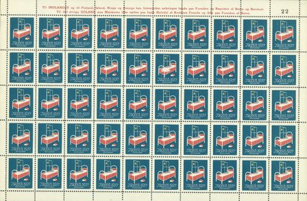 Danmark - Julemærkeark 1937 - Ufoldet