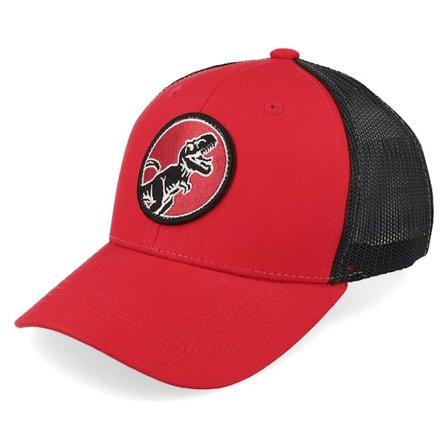 Kinder Kiddo Cap - Rot trucker Cap - Kinder T-rex Red Round Patch Red/Black Trucker @ Hatstore