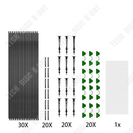 Stöd för växthus - TECH DISCOUNT - 2.5x10m - Polyeten - Korrosionsskydd - Svart