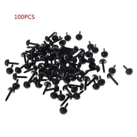 100 kpl 3mm/4mm/5mm/6mm tee-se-itse nukkenukkelle muoviset mustat turvasilmät Hanille