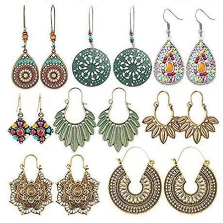 8 par dam bohemiska vintage örhängen damer