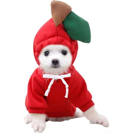 Hettegensere til hund, varm genser til hund - Koselig valpegenser med frukthette (banandesign) for små, mellomstore og store hunder, høst og vinter