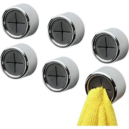 Håndkleholder tehåndkleholder uten boring selvklebende håndklekrok for bad, kjøkken og husholdning 42 x 22mm (sølv)