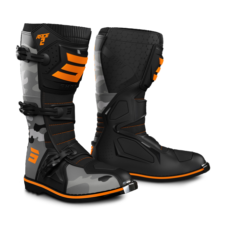 Stivali Cross Bambino Shot Race 2 Neon Arancio-Camo 30