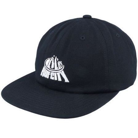 HUF - Svart snapback Keps - HUF City 6 Panel Hat Black Strapback @ Hatstore