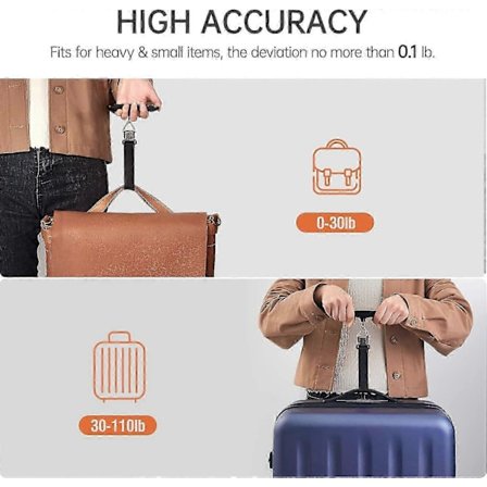 Elektroninen matkalaukkuvaaka kannettava vaaka digitaalinen matkalaukkuvaaka max 50 kg / 110 lb (LB, g, Oz, kg) elektroninen vaaka (musta)