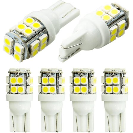 T10 501 W5w LED Sidelys Pære 6-pakning, 12v 3528 20smd 500lm 6500k Pære for Skilt Lys Instrumentpanel Markørlys