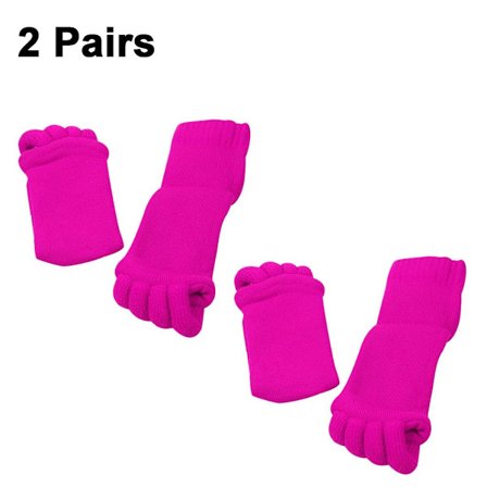 Tåspredersokker, 2 par halv tå sokker, rosenrød KLB