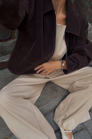 NA-KD Hosen mit hoher Taille - Gestreifte Hosen - Braun - EU 38