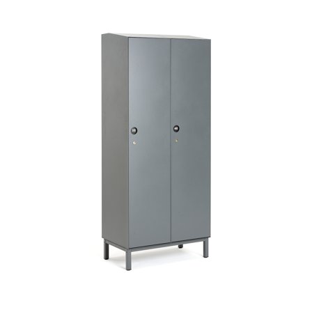 Kleiderspind CREATE SIGN mit Beingestell, 2 Module, 1985 x 800 x 500 mm, dunkelgrau