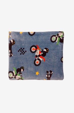 Redlunds - Bikes pledd 130x150 - Blå - Barnepledd - 130X150 - Fra Homeroom