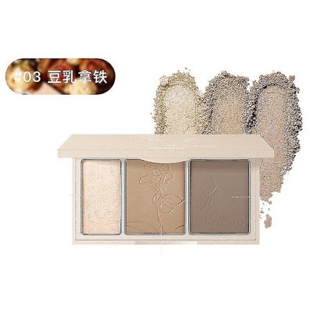 Ansiktskonturpalett Skuggpuder Makeup 3 Färger Långvarig