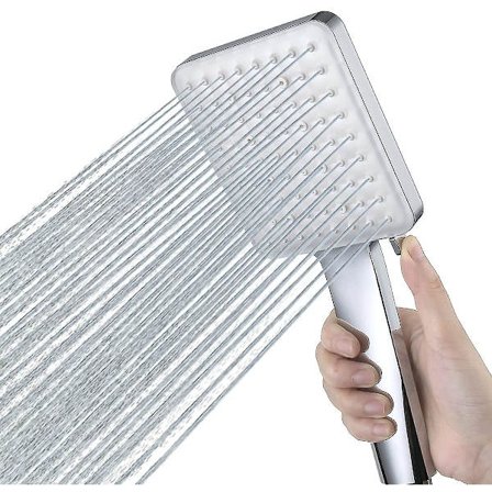 Duschhuvud med högt tryck för bad med 6 lägen funktion kraftfullt duschhuvud stort