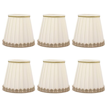 6ST Ljuslampa Lampskärm Clip On Fabrics Lampskärmar Set för Bordslampa Vägglampa