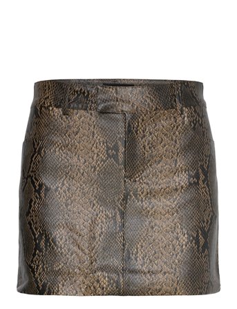 Mini-Skirt With Animal-Print Effect Beige Mango