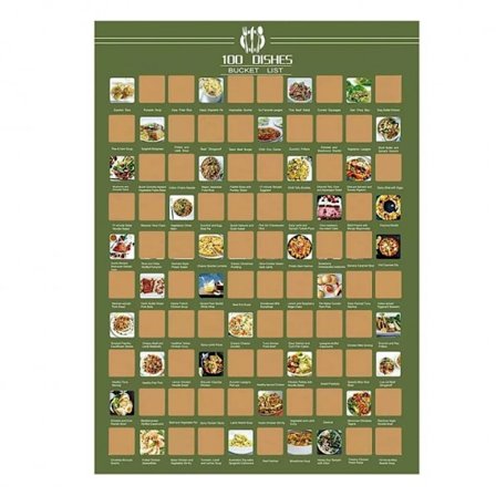 100 Maträtter Bucket List Poster