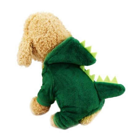 Fleece Husdjurskläder Hund Hoodie Dinosaurie Tiger Mönster Tröja Vinter Varm Pullover Chihuahua