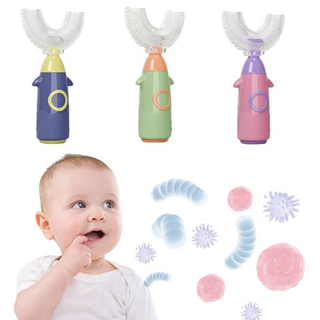 Barn U-Shape tandborste 1-12 år BLÅ L