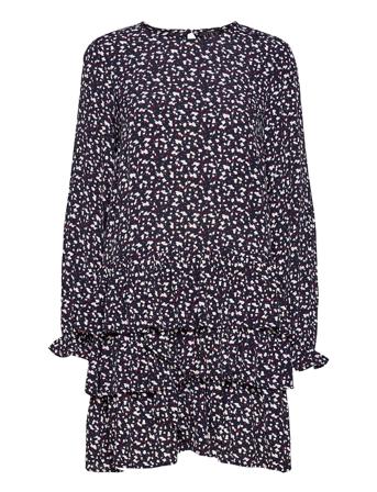Vmcleo L/S Flounce Short Dress Exp Patterned Vero Moda