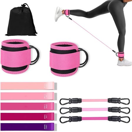 Ankelmotstandsbånd med mansjetter Motstandsbånd for øvelser Glute treningsutstyr Treningsringer for rebound Glute fitnesstrening Kabel