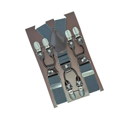 Hängslen för män med 6 clips och förtjockat elastiskt band