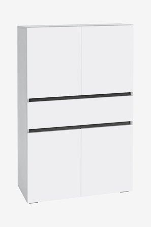 Loft24 - Wisla Badrumsskåp med 4 dörrar och 1 låda - Vit - Badrumsmöbler - Från Homeroom