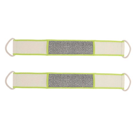 2 STK Eksfolierende Vaskeklut for Rygg Grønn Kant Lin Badehåndkle Fjerner Død Hud Dyp Rengjøring Dobbeltsidig Bruk YMMR)