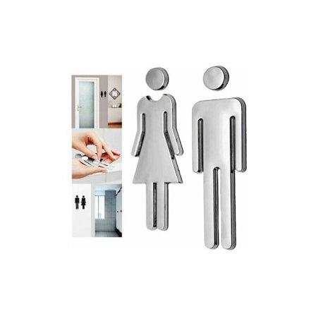 WWOIAU 2 st 12 x 4 cm offentlig restaurang, hotell, cafeteria, toalett, toalett, dörrklistermärke, skylt, WC CRUEL
