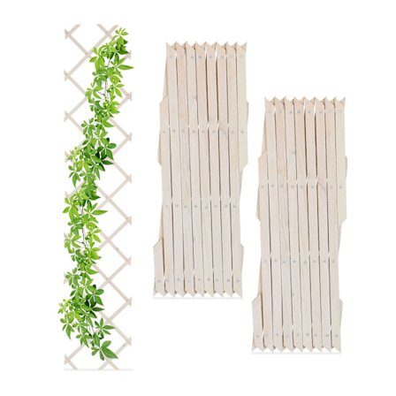 Udtrækkeligt espalier i træ, sæt med 3 stk