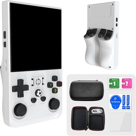 2025 Nyeste Modell 2025 Oppgradert R36MAX Håndholdt Spillkonsoll Innebygd 128GB TF-kort 4000mAh Batteri 20000+ Klassiske Spill Linux Sys