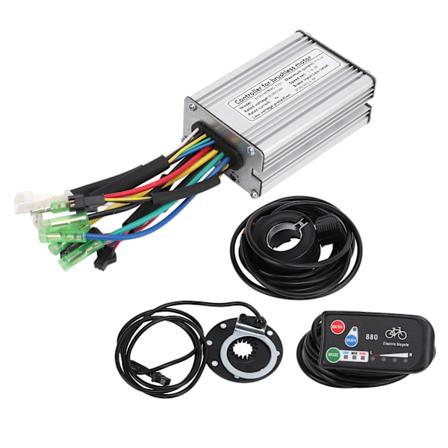 Elektrisk cykel 17A-kontroller med KT‐LED880-display, sensor och gasspjällskit för 350W-motor