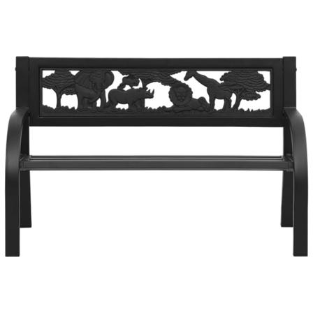 Vidaxl Barnbänk 86 Cm Stål Svart