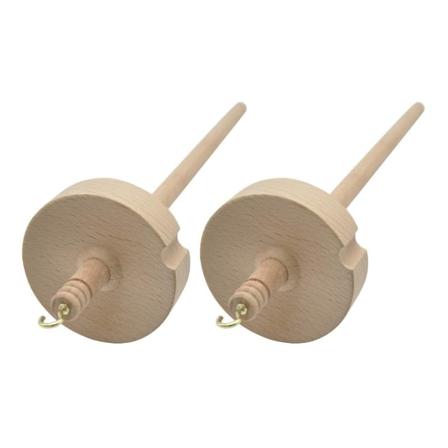 2 stk. Dråpespole for spinning av ullgarn Spin Top Hjul Dråpespole Håndknyttet Tretverktøy for Be - Perfet