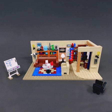 Gatumodell MOC Big Bang Theory modulära byggklossar tegelfigurer barn julklapp leksaker 484 delar