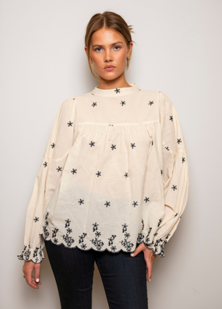 MISSMAYA - Karoline Top Buttercream Embroidery - S